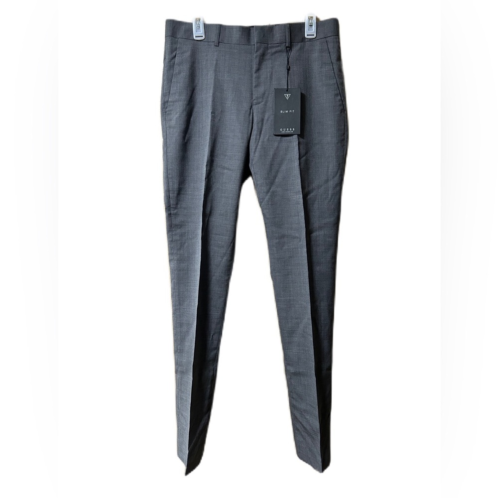 Guess Collection Mens Pants 32 Wool Slim Fit Maddox Designer Dress Gray NWT